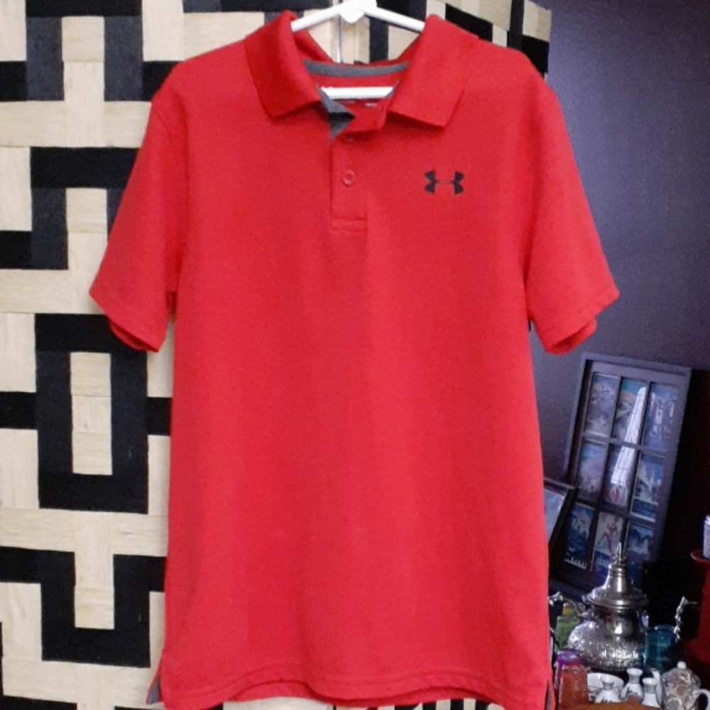 2 Under Armour youth boys size M polo shirts